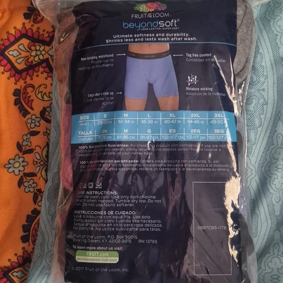 Fruit of the Loom Men's Boxer Briefs - 5 Pair New Opened Packaged - Picture 2 of 2
